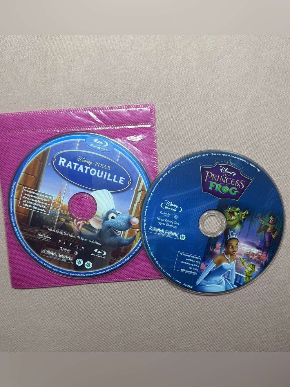 Disney Pixar Bundle Ratatouille & The Princess and The Frog DVD Blu-ray